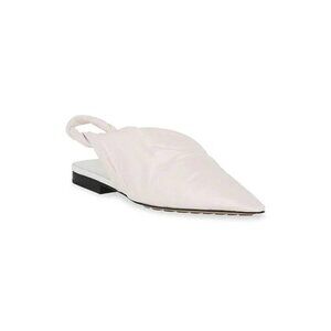NEW BOTTEGA VENETA Pointed Toe Leather Slingback Flats WHITE SIZE 4.5/AUTHENTIC